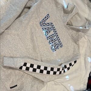 Vans Kids Gray HoodieXL with Checkered Logo